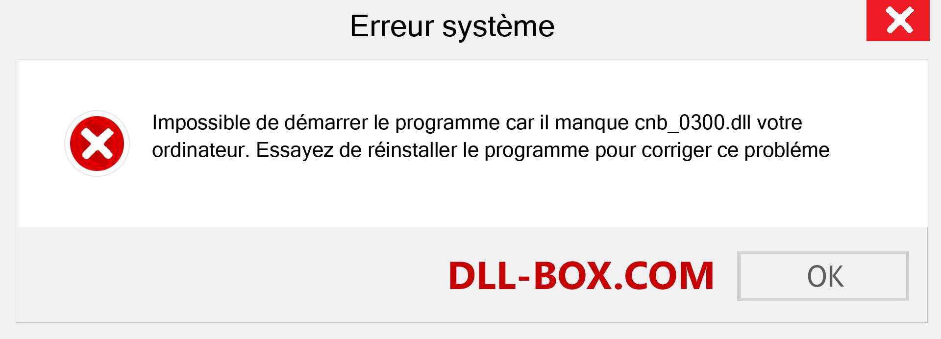 Le fichier cnb_0300.dll est manquant ?. Télécharger pour Windows 7, 8, 10 - Correction de l'erreur manquante cnb_0300 dll sur Windows, photos, images